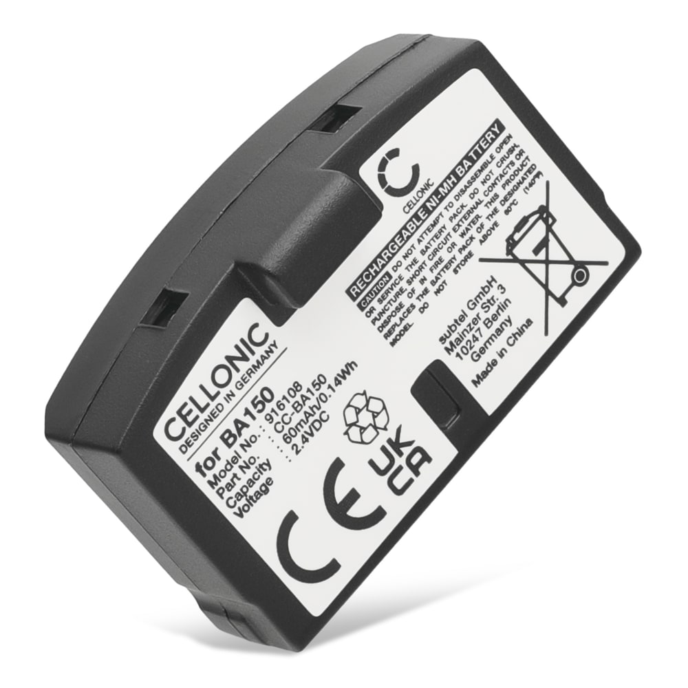 CELLONIC® BA 150, BA 151, BA152 Ersättningsbatteri för Sennheiser headset / hörlurar: Sennheiser HDR 40 (RS 40) m.fl. headset / hörlurar med 60mAh, 2.4V - reservbatteri