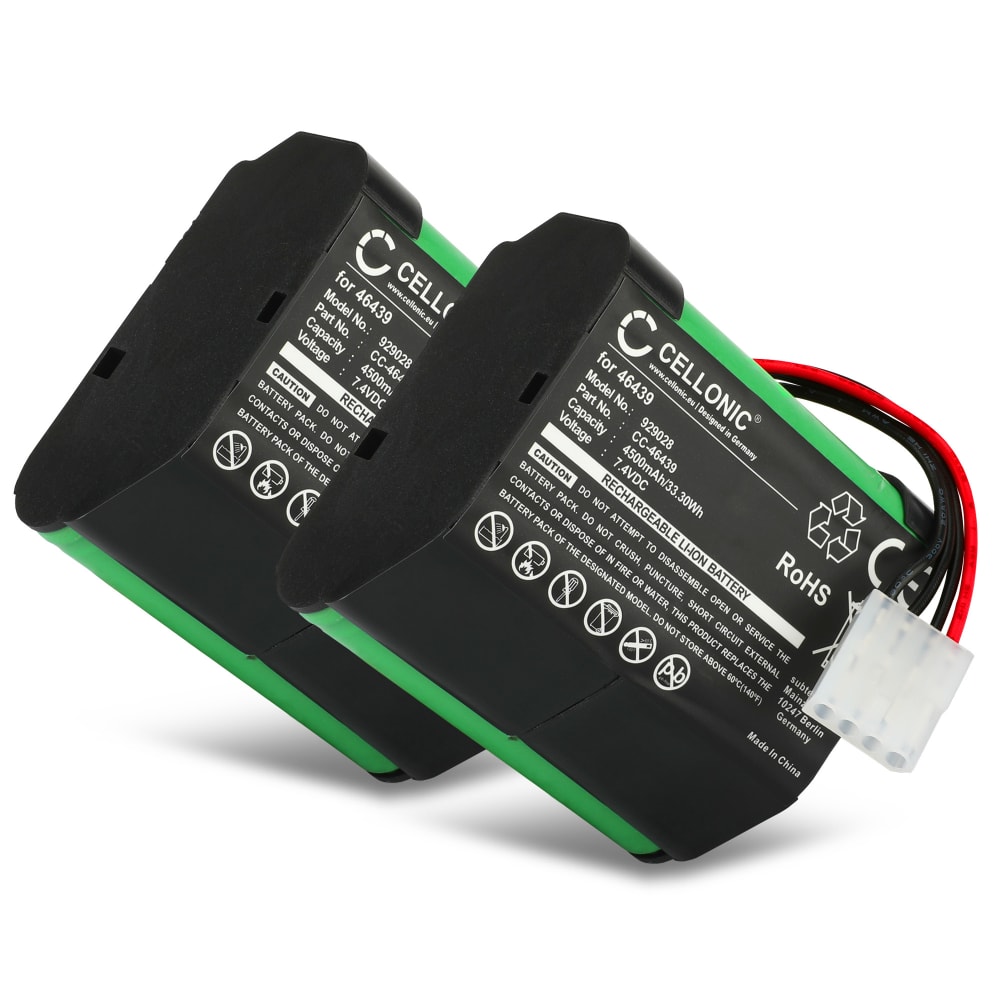 2x Akku für Vorwerk Kobold VR100 (Vorwerk 46439) (7.4V, 4500mAh) von CELLONIC