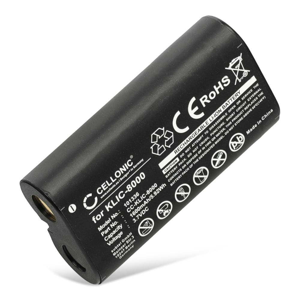 Batteri for Kodak Easyshare Z8612 IS, Z1012 IS, Z1015 IS, Z1085 IS, Z1485 IS, Kodak Zx1 1600mAh fra CELLONIC