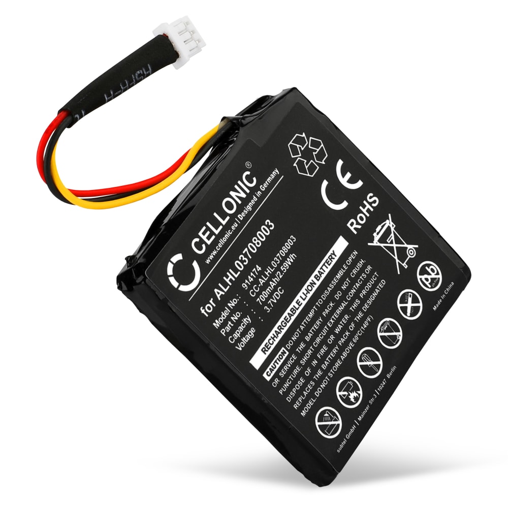 CELLONIC® GPS Batteri til TomTom Start 20 / Start 25 1ICP6/34/36 AHA11108001 ALHL03708003 Quanta VF3k 700mAh SatNav nyt Navigationsbatteri