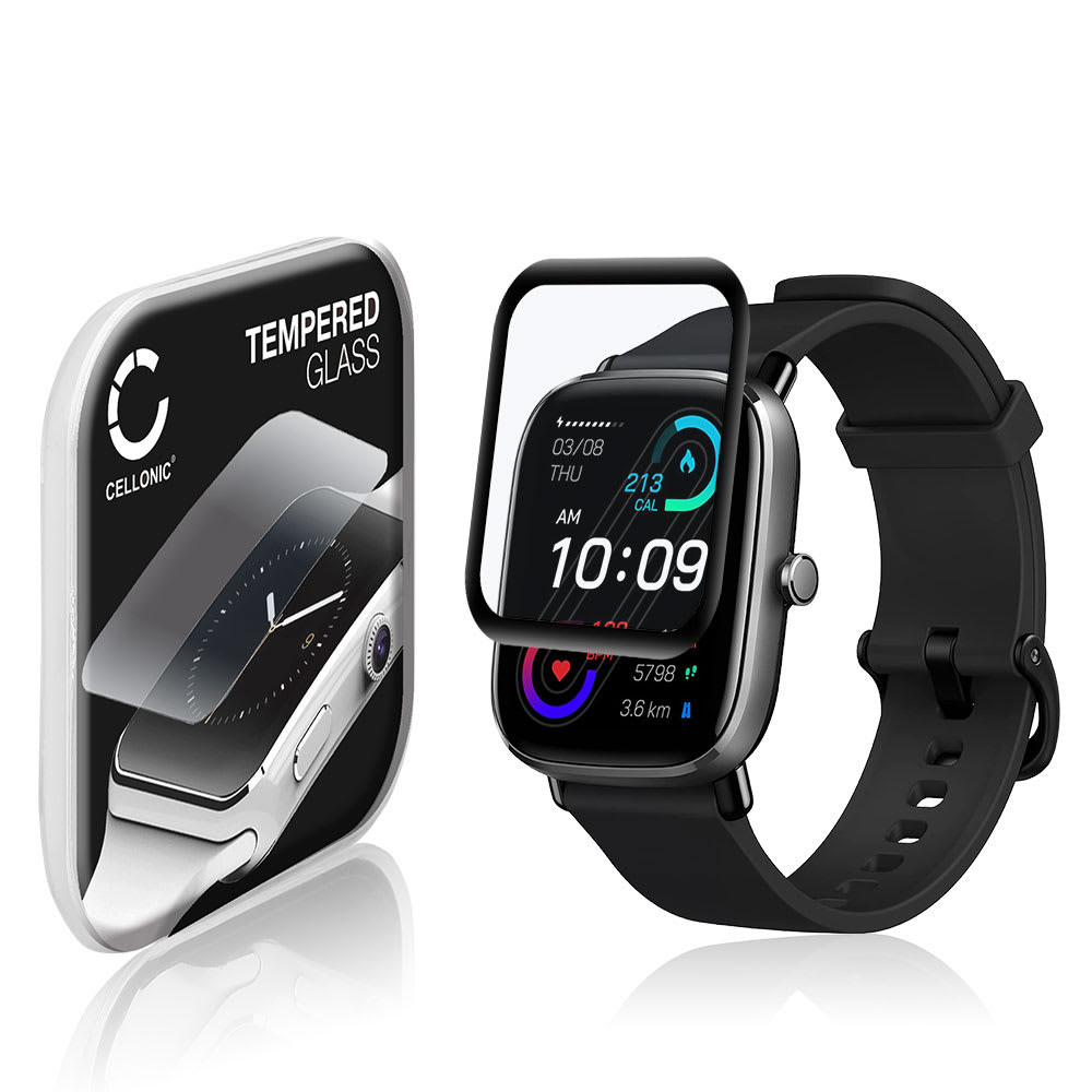 Skjermbeskytter glass Amazfit GTS 2 mini (3D Full Cover, 9H, 0,33mm, Full Glue) Herdet Glass