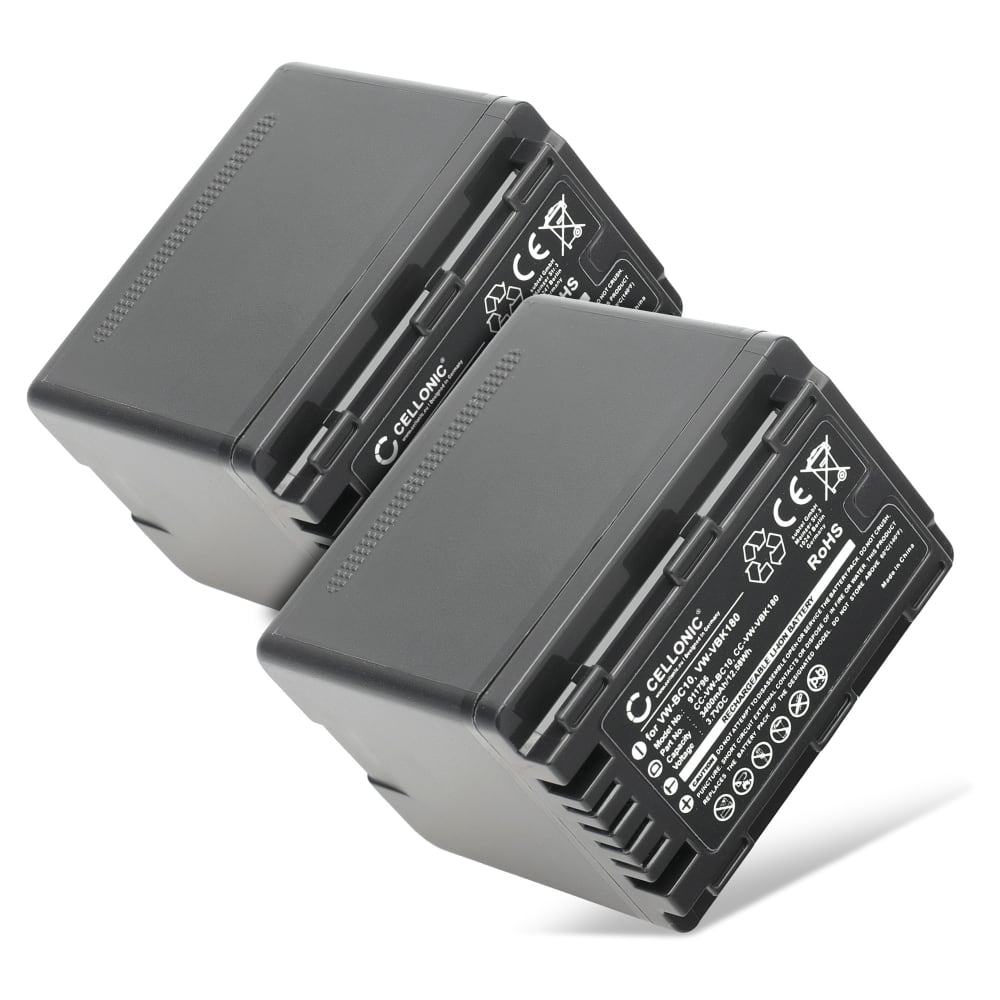 2x Batteri for Panasonic HC-VX870, HDC-SD40, HDC-TM80, HDC-SD90, HDC-SD80,HDC-SD60, HDC-HS80 Kameraer 3400mAh fra subtel