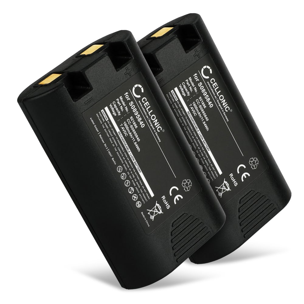 2x Batteri til DYMO LabelManager 360D, 420P, Rhino 4200, 5200, 3M PL200 - S0895840,W002856 (1600mAh) Reservebatteri