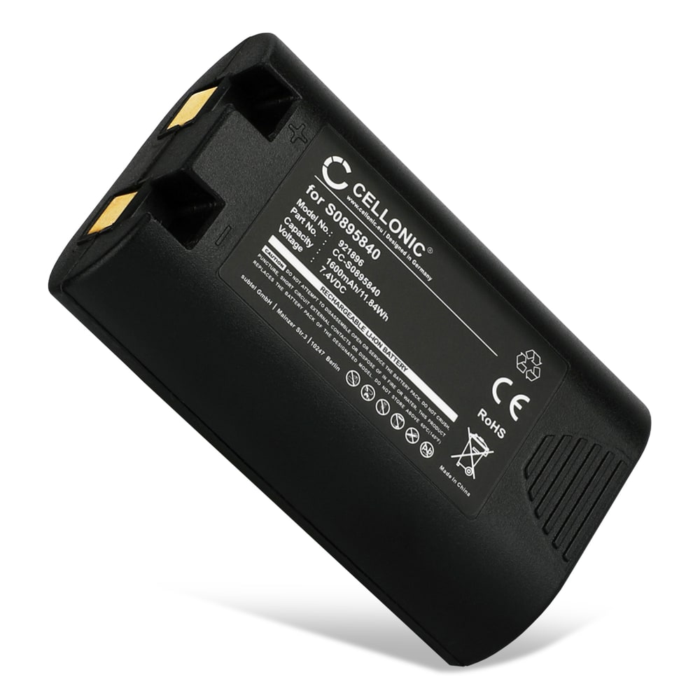 Batteri for DYMO LabelManager 420P 360D, Rhino 4200 5200, LM360D LM420P, 3M PL200, S0895840 1759398 1600mAh fra CELLONIC