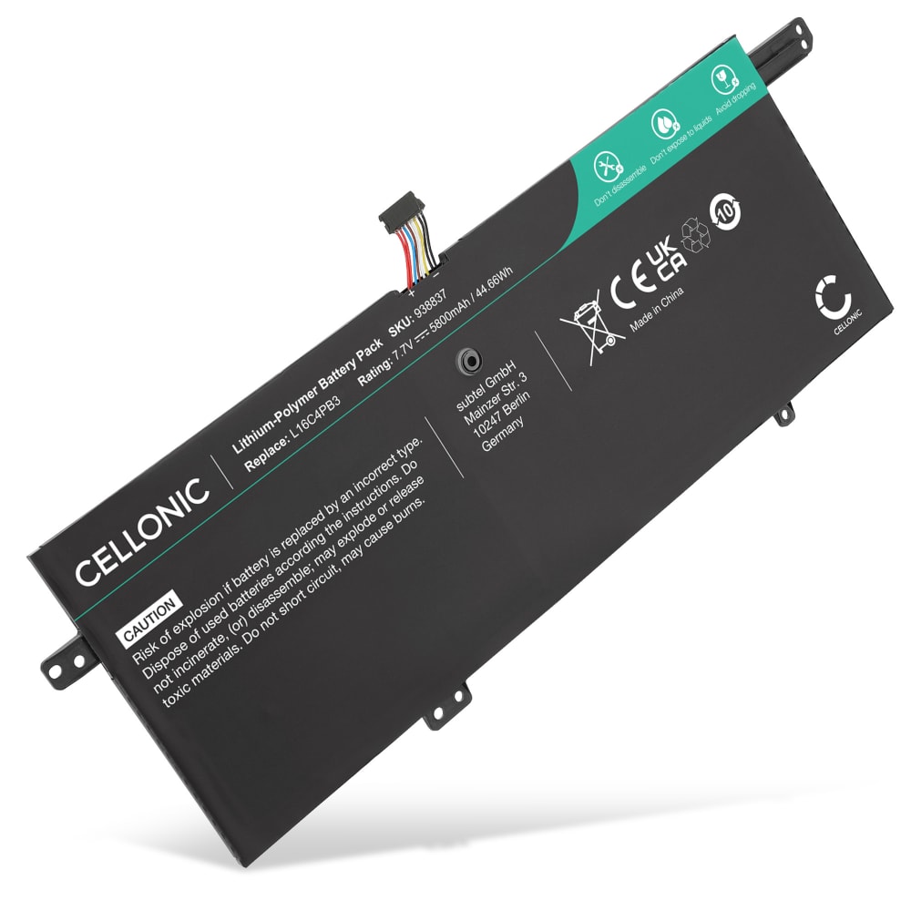 CELLONIC Recambio de Batería Lenovo para ordenador portátil Lenovo Ideapad 720S, L16C4PB3, L16L4PB3, L16M4PB3 5800mAh 7.7V 