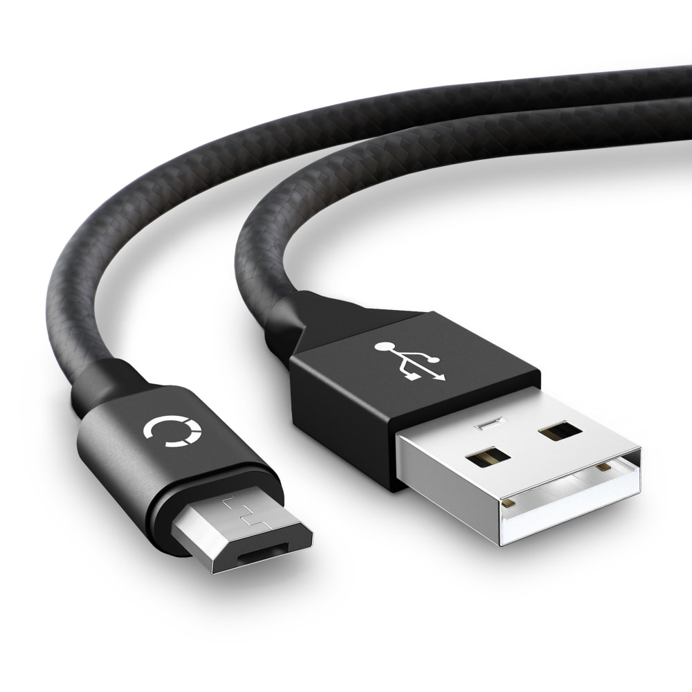 USB Kabel für TP-Link M7200 / M7350 / M7450 / M7000 / M7650 / TL-WR802N, TL-WR902AC - Ladekabel 2m 2A Nylon Datenkabel schwarz