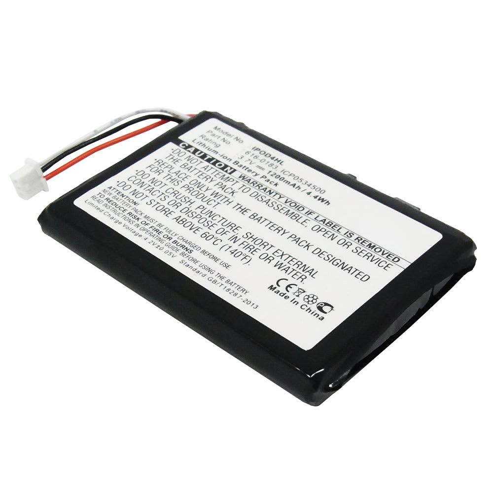 Bateria Apple 616-0183, 616-0198, 616-0206, 616-0215 1200mAh - 616-0183, 616-0198, 616-0206, 616-0215, Batería recargable para Apple iPod 4. Generation Photo - A1059 A1099