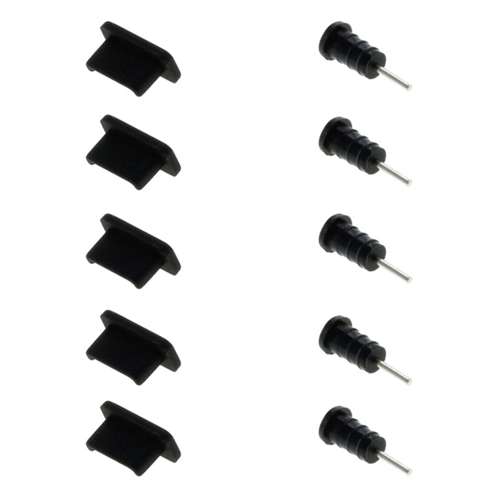 5x Universal Staubschutz-Abdeckung für USB-C Ladebuchse und 3,5mm Kopfhörer Anschluss, Staubschutzkappen, Staub Schutz Stecker / Stöpsel