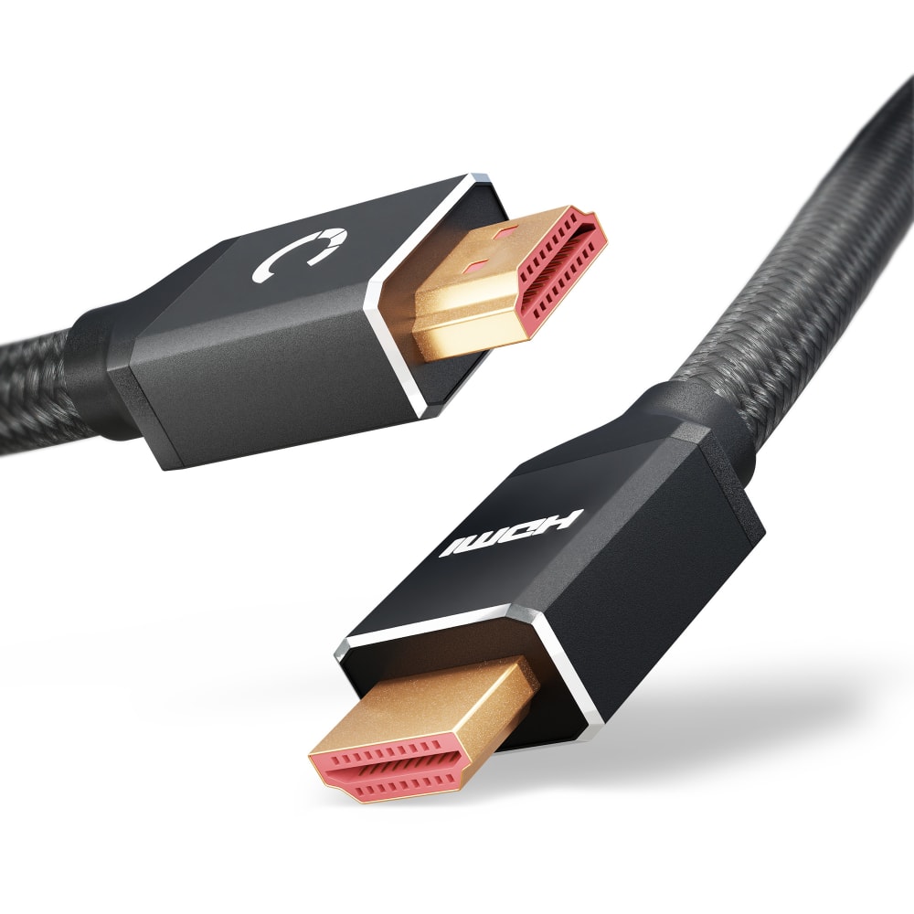 HDMI-kabel 2.1 Ultra High Speed 4K/8K @60hz, 4K @120hz, 48 Gbps eARC QFT QMS DSC hann til hann 24k gullbelagt 1,5 m lang HDMI-ledning for lydplanke, HD-TV, PS4, PS5, Xbox, Switch