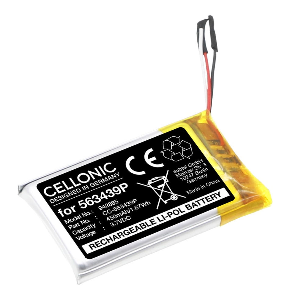Batteri for Microsoft Surface Headphones 2 563439P (450mAh, 3.7V) fra CELLONIC