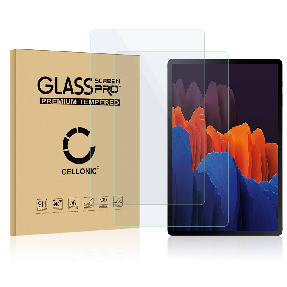 2x Protector de pantalla tablet Samsung Galaxy Tab S7 (SM-T870 / SM-T875) de CELLONIC® - (Calidad HD / 2.5D / 0,33mm / 9H), Tablet Screen protector, Tempered glass, Cristal templado