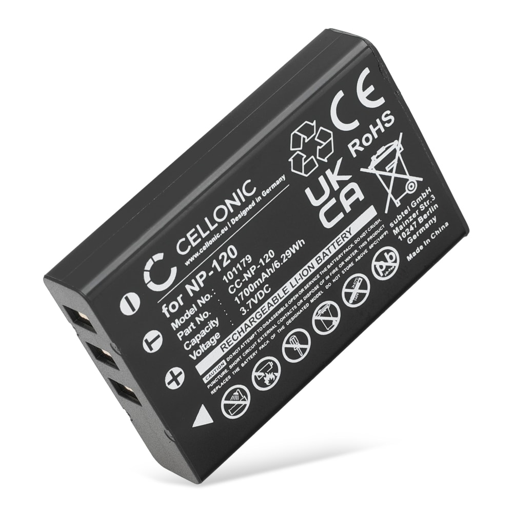 Batteri for FujiFilm FinePix F10, F11, M603, NP-120 1700mAh fra CELLONIC