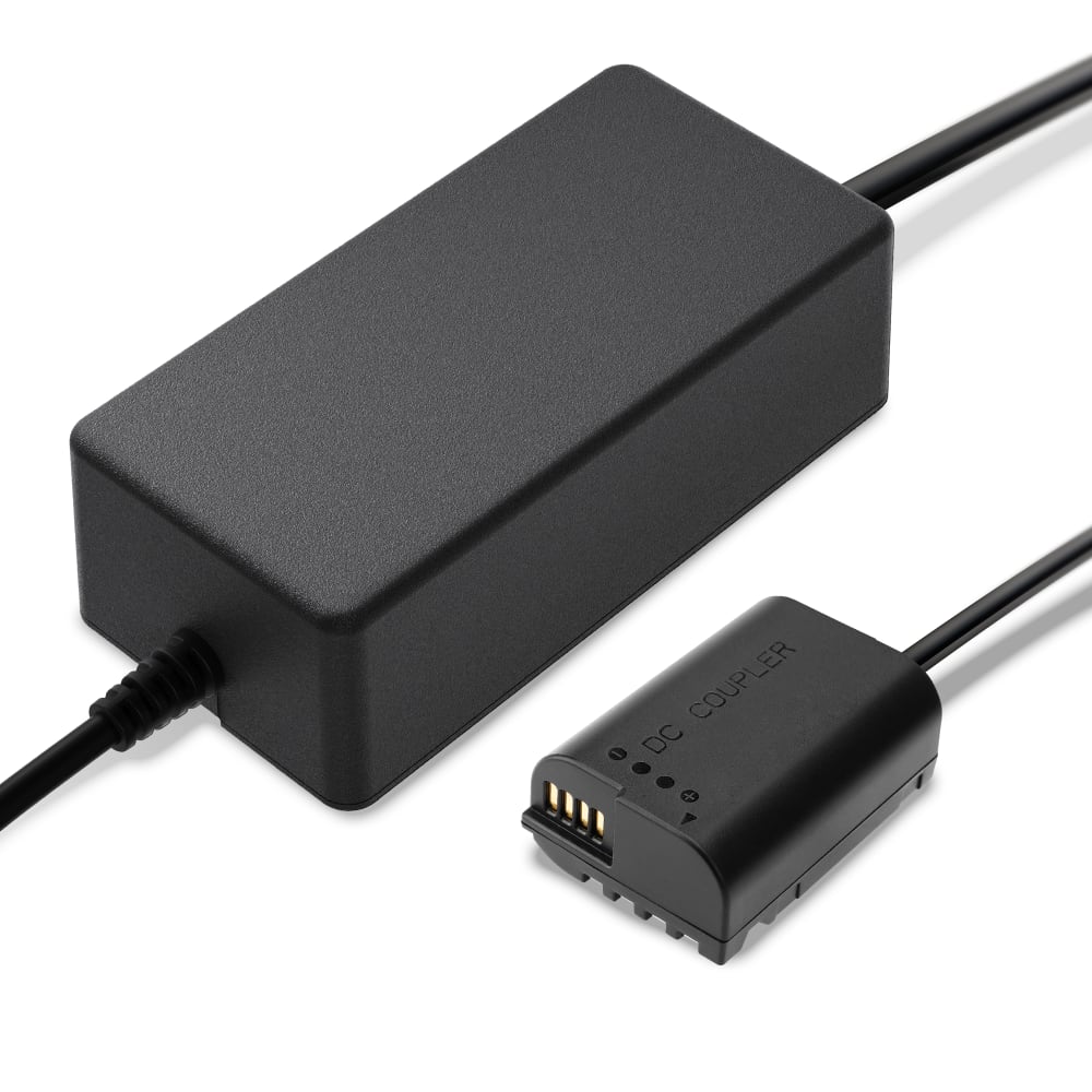 Strømforsyning til Panasonic Lumix DC-GH5 II DC-S5 G9 GH5 GH5S – AC-adapter (DMW-AC8) (ca 3m ladekabel – 8.4V, 2A, 16.8W) () fra CELLONIC