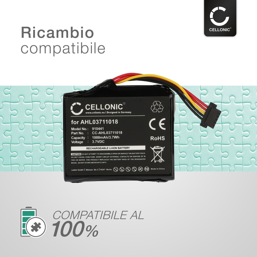 Batterie De Remplacement Pour TomTom LHA11110001 VF6F - 1000mAh Li-ion 3,7V - Neuf Sous Blister