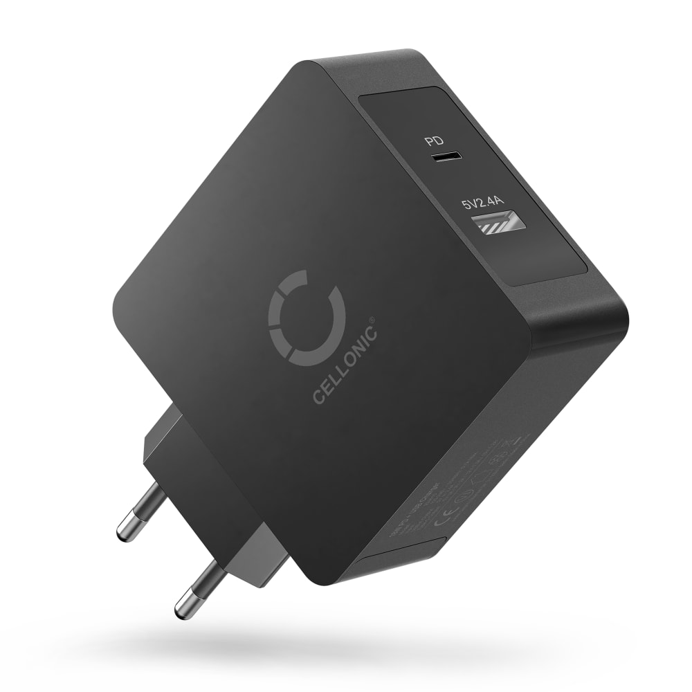 2 Fach USB Ladegerät für Samsung, Apple, Huawei, Xiaomi, Sony, ... mit USB PD Power Delivery 57W - 5.4A, USB Schnellladegerät USB Netzteil für Steckdose USB Ladestation Ladestecker