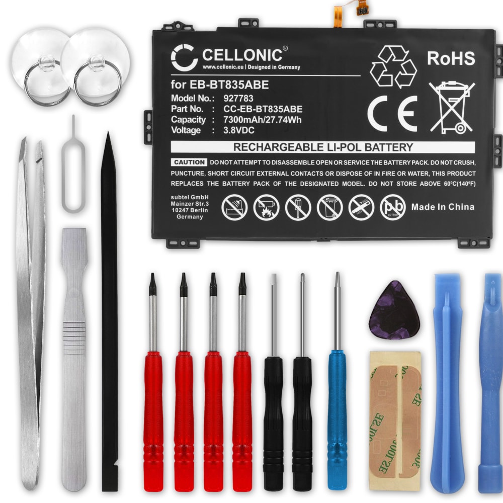 Batteri for Samsung SM-T830 Galaxy Tab S4, Samsung SM-T835 Galaxy Tab S4 LTE, EB-BT835ABE 7300mAh + Verktøy fra subtel