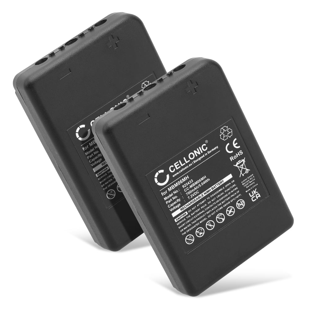 2x Batterie MBM06MH pour télécommande Autec E16 KTC, E16 Sirio 42, Modular MK, Modular MJ 700mAh