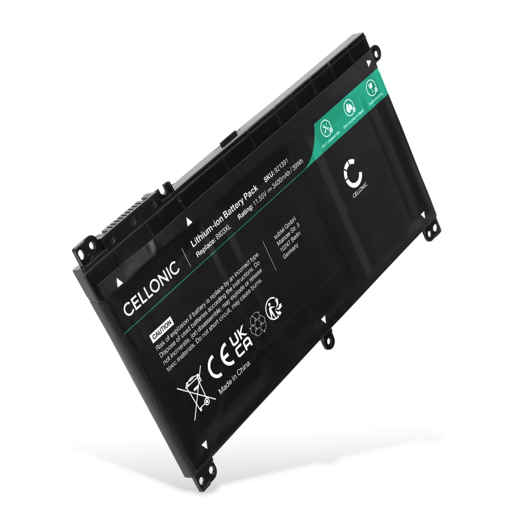 Batteri for HP Pavilion X360, Stream 14, ON03XL, BIO3XL, BI03XL 3400mAh 11.55V fra CELLONIC