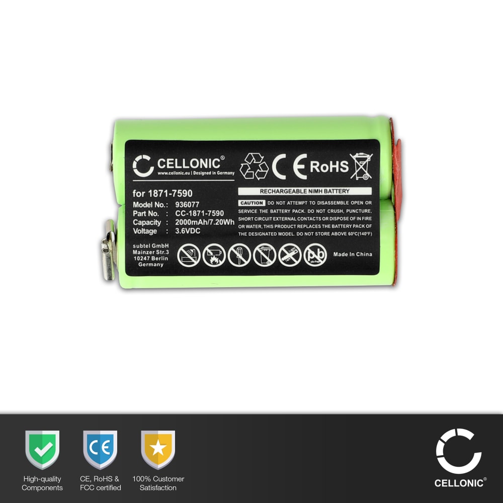 Batterie NiMH 2000mAh 3,6V Pour Tondeuse Moser Wella Academy ChromStyle - Neuve