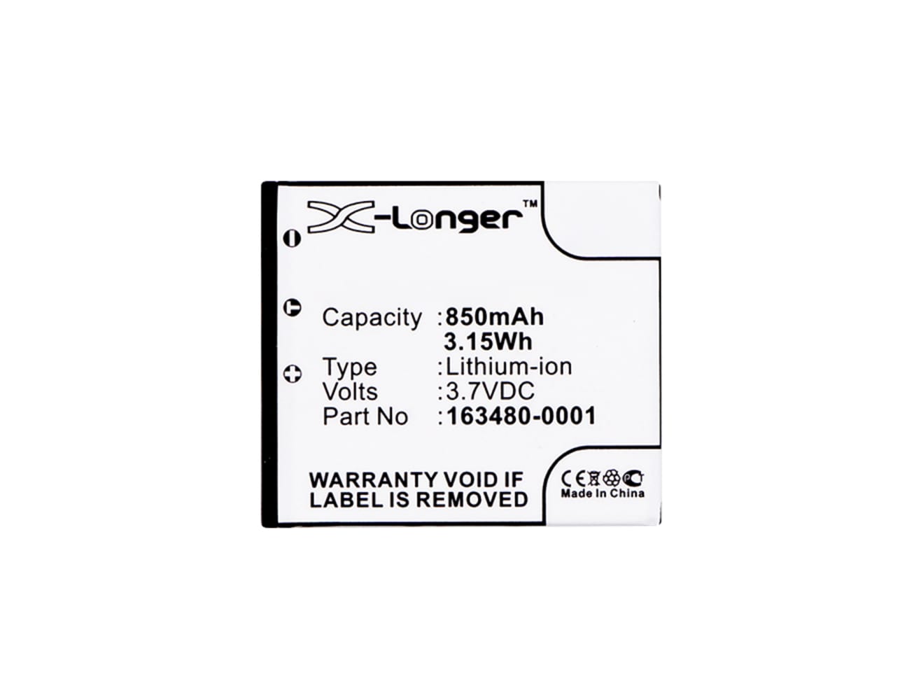 Batteri for LXE 8650 Bluetooth Ring Scanners, LX34L1-G, Bluetooth Ring Scanner Honeywell Voyager 1602G, 8670, 8650 850mAh 3.7V fra CELLONIC
