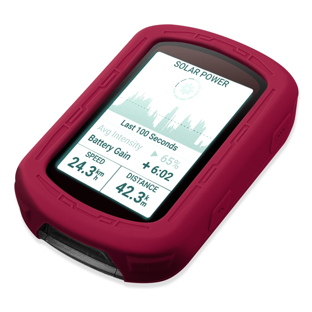 Coque Silicone vin rouge pour GPS de vélo Garmin Edge 540 / Edge 840 - Cover Bumper de protection système de navigation vélo moto et autres sports