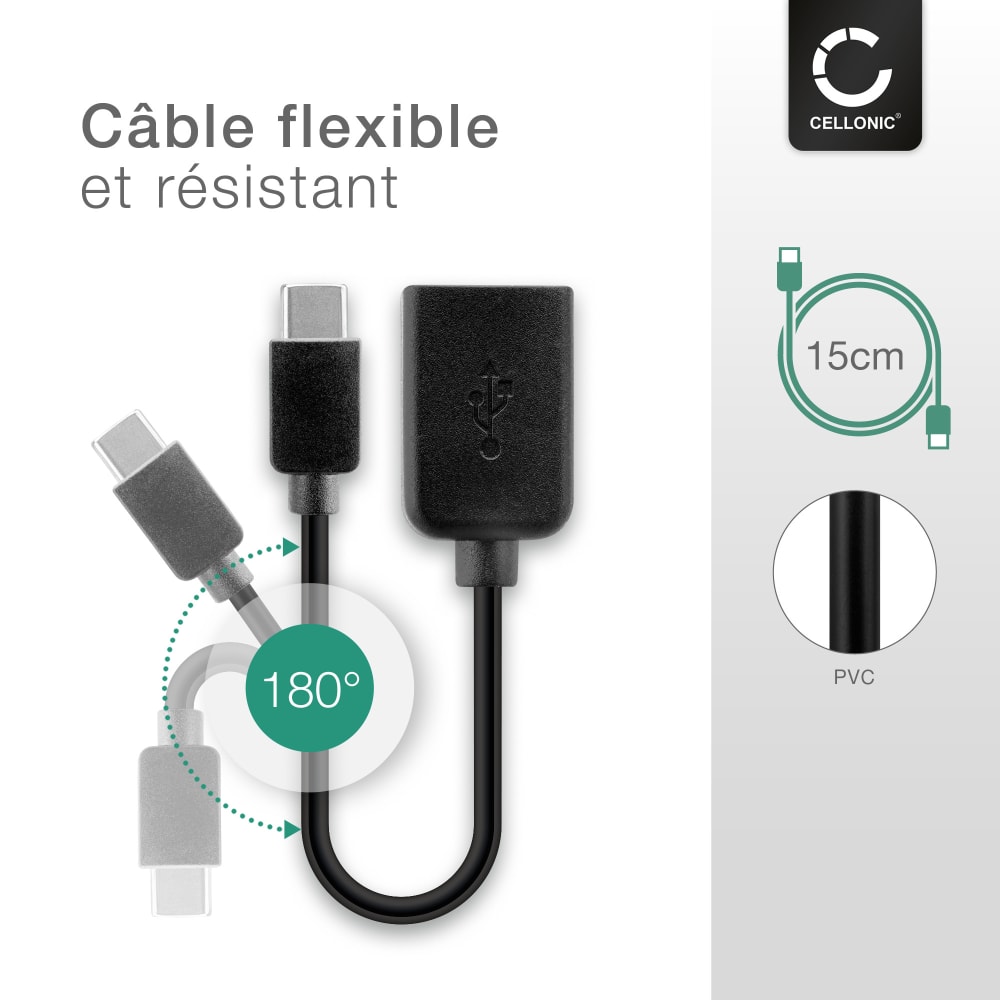 Câble USB OTG Pour Archos – Adaptateur Micro-USB 14 Cm, Neuf