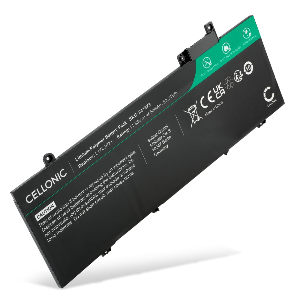 Batteri for Lenovo ThinkPad T480s / 01AV478, L17L3P71, 01AV479,01AV480, 5B10K10182 4650mAh 11.55V fra CELLONIC