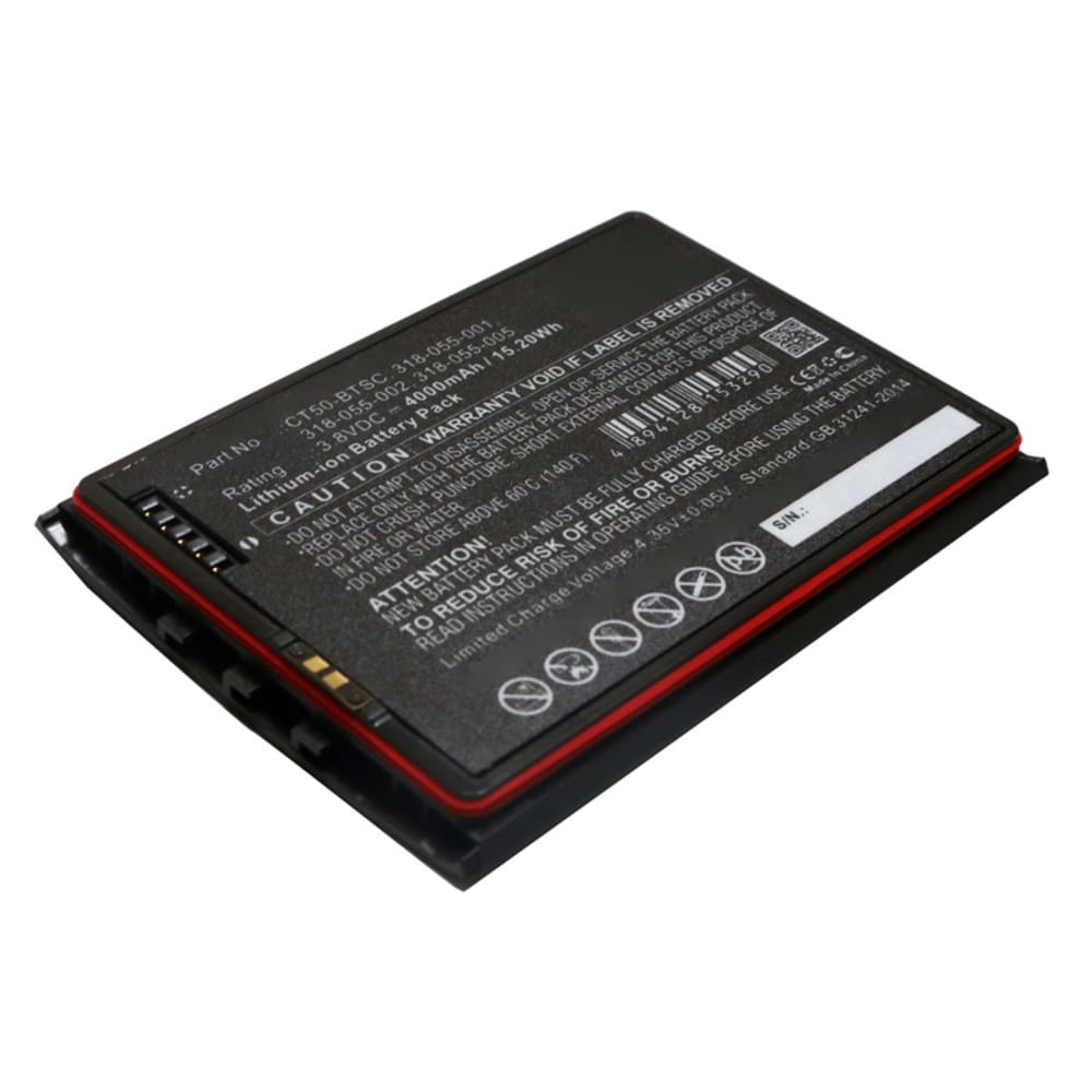 Bateria 318-055-001 4000mAh - 318-055-001, 318-055-002, 318-055-005, CT50-BTSC, Batería larga duración para lector de código de barras Honeywell Dolphin CT40, CT40XP