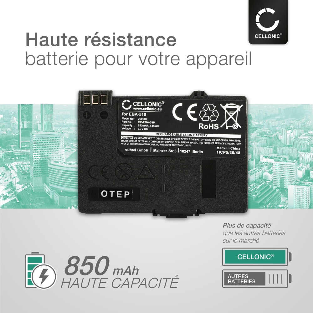 EXTENSILO Batterie Remplacement Pour S30852-D1640-X1, T382, T436-U1, V30145-K1310-X359 Pour