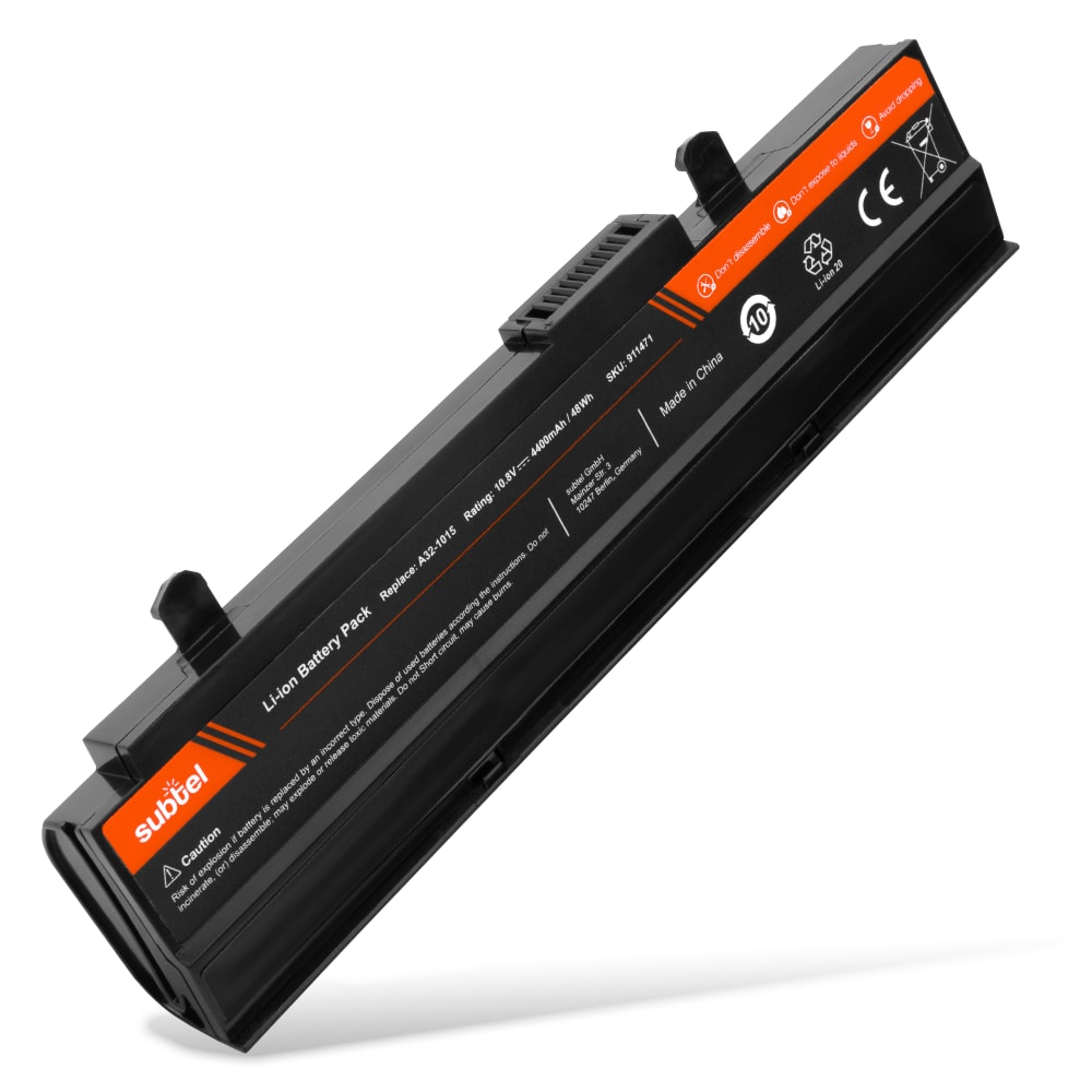 Batterie de rechange pour ordinateurs portables Asus Eee PC 1011 / 1015 / 1016 / 1215 / R011 / R051 / VX6 - 4400mAh 10.8V - 11.1V