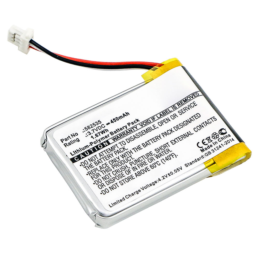 1ICP6/26/36 582535 GPS accu voor Mitac Mio Mivue 388 - 450mAh vervangende batterij navigatie