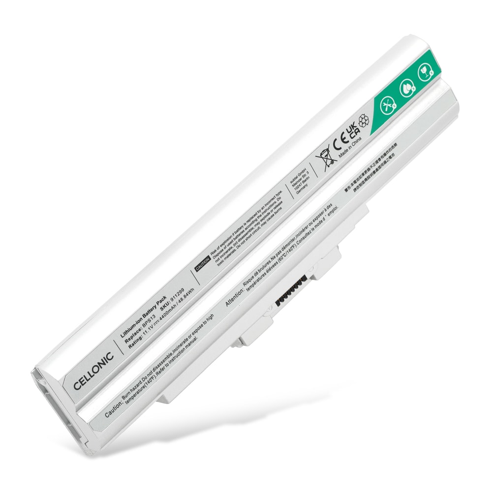 Battery for Sony VAIO SVE11, VGN, VPC, VGP-BPS13, VGP-BPL21, VGP-BPL13 10.8V - 11.1V 4400mAh from CELLONIC