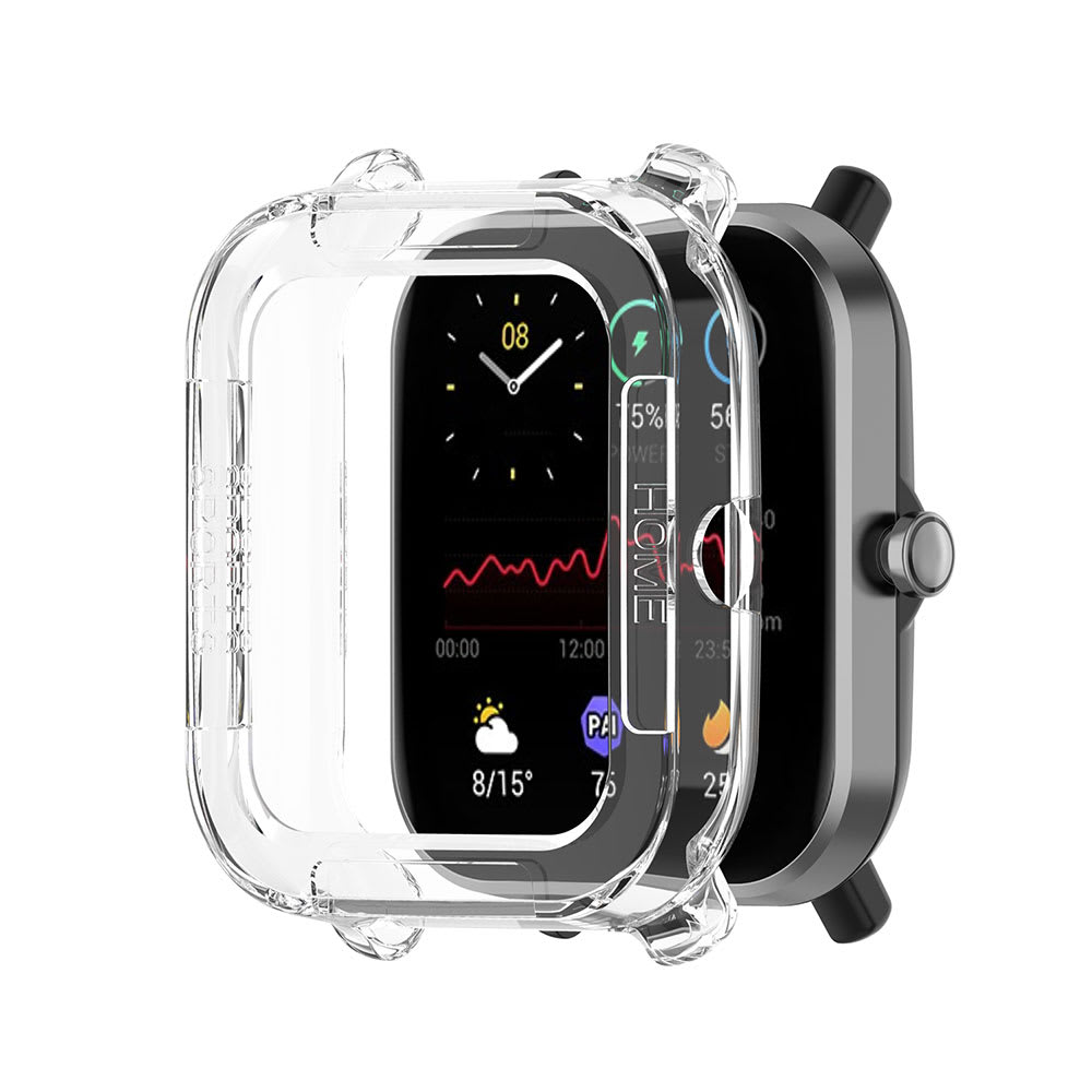 subtel Beskyttelsesdeksel for Amazfit GTS 2 mini Fitness Tracker GPS Smartklokke Deksel Smartwatch Hjørne- og Kantbeskytter Støtfanger Ramme – Gjennomsiktig