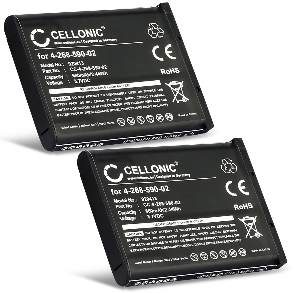 2x Batteri til Panasonic KX-TCA285 KX-TCA385 KX-UDT121 KX-UDT131 Sony Laser Mouse VGP-BMS77 - 4-268-590-02 (660mAh) Reservebatteri