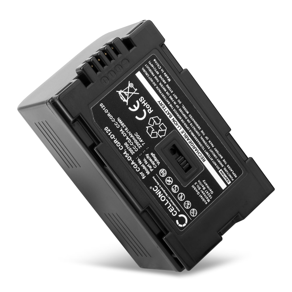CGA-D54 CGR-D120 -D220 Batteri för Panasonic AG-DVX100 NV-GS11 NV-DS60 NV-GS1 NV-DS27 NV-DS29 NV-MX500 NV-DA1 NV-DS15, 2200mAh Kamera-ersättningsbatteri med lång batteritid