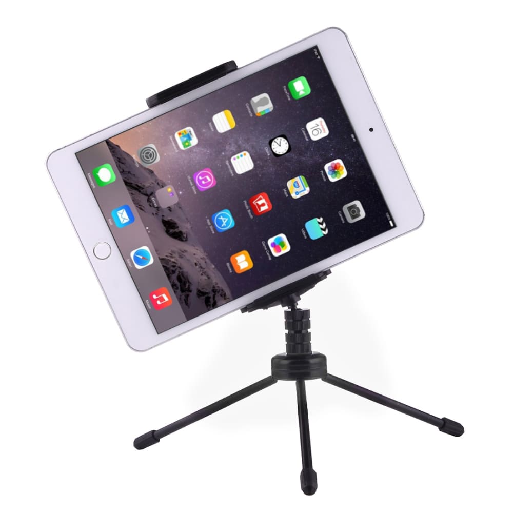 Mini Tablet Desk Stand Plinth and Phone Tripod Holder for Desktop and