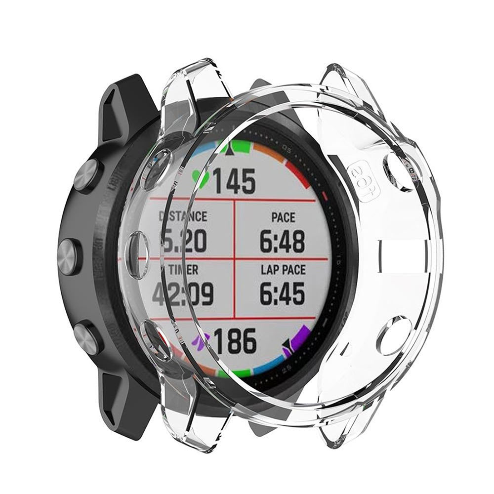 subtel Protective Case for Garmin Fenix 6S / Fenix 6S Pro / Fenix 6S Pro Solar / Fenix 6S Solar - 42mm Fitness Tracker GPS Smart Watch Cover Smartwatch Corner Edge Protector Bumper Case Frame - Crystal Clear