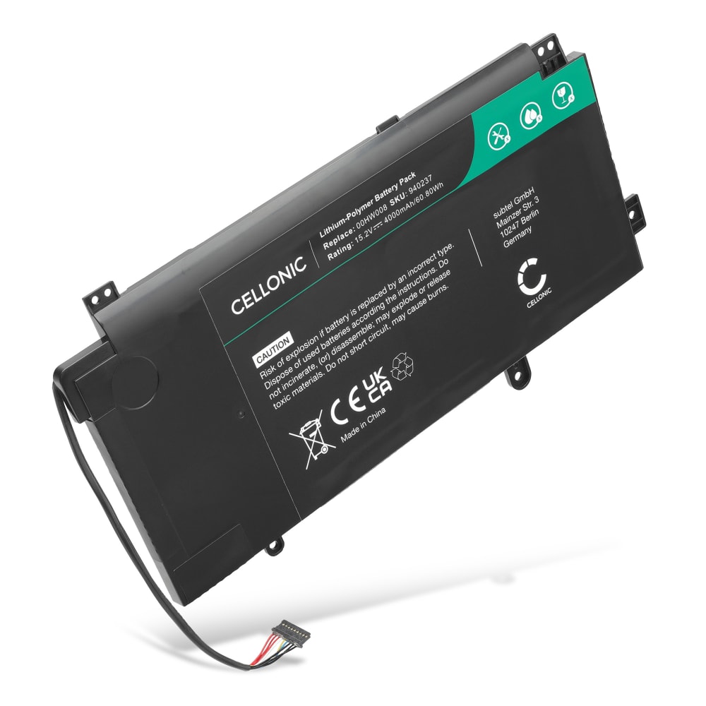 Batteri for Lenovo ThinkPad Yoga 15, 00HW008, 00HW009 4000mAh 15.2V fra CELLONIC