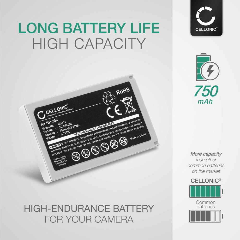 750mAh Konica Camera Battery NP200