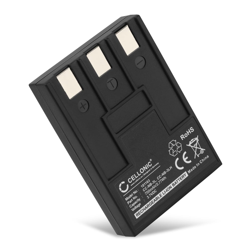 Batteri for Canon Digital IXUS 2, IXUS i, IXUS 750, IXUS 700, Powershot SD550, SD110, SD500, NB3L Kameraer 750mAh fra CELLONIC