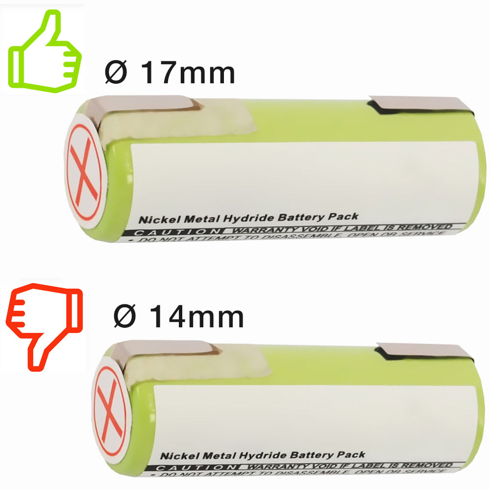 Braun Oral B Series 3 / Series 4 / Series 5 (Ø17mm) Battery Replacement