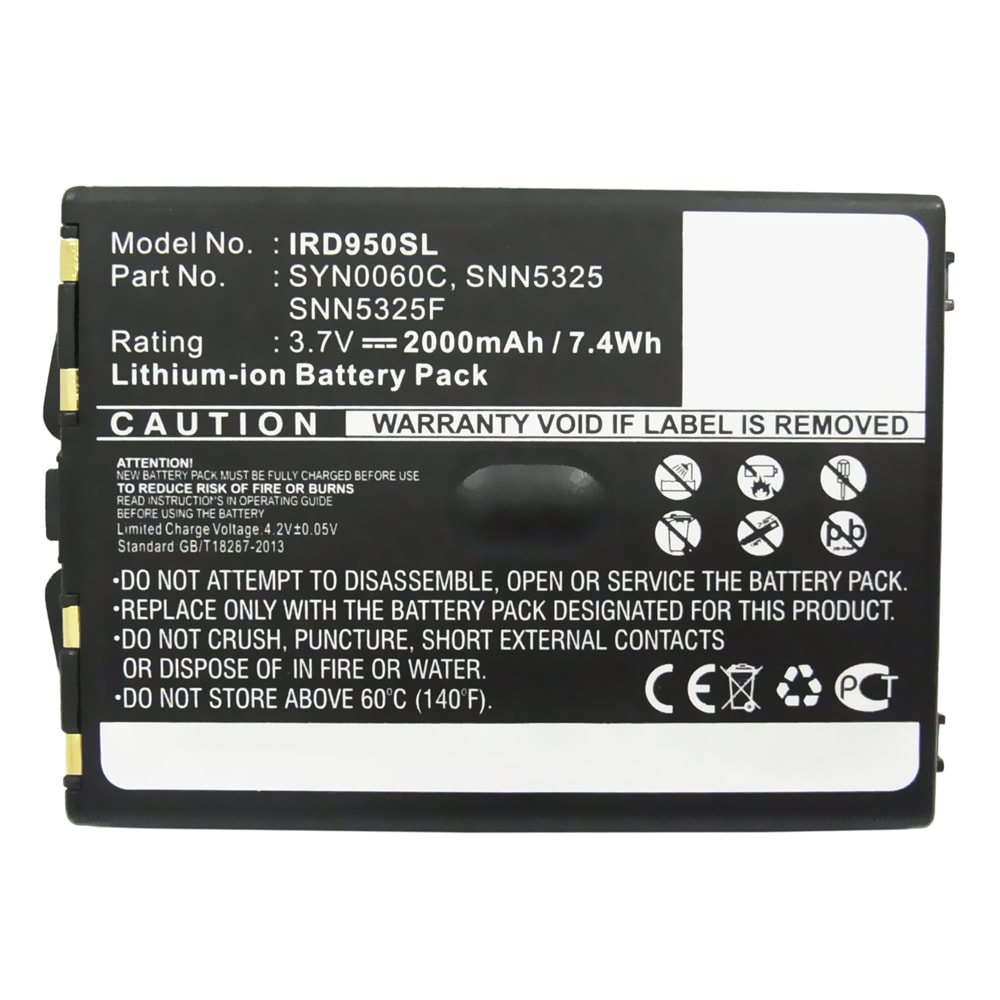 Batterie SNN5325, SNN5325F, SYN0060C 2000mAh pour téléphone fixe Iridium 9500, 9505