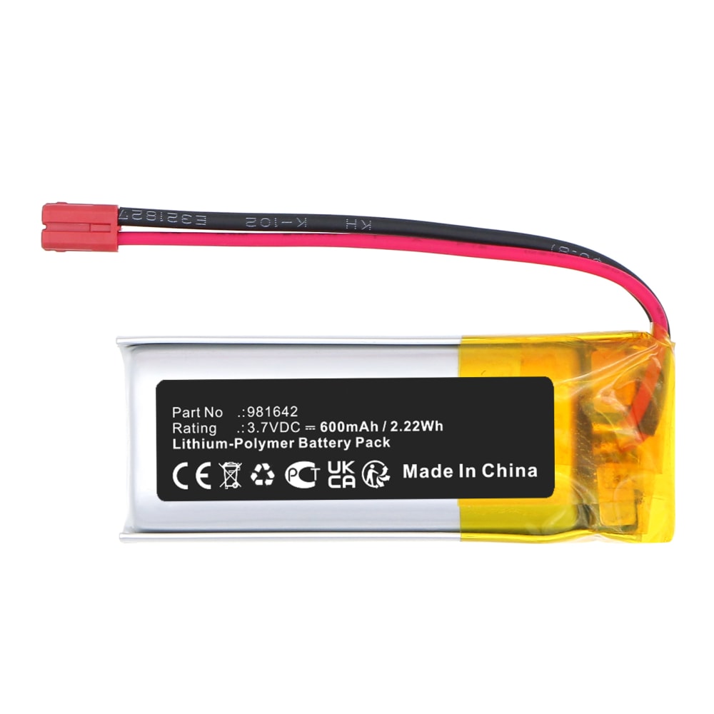 Batteri for Somfy Nina Timer io, IO 1805251 Touch Display-Steuerung, 5121348B 5121348B, Somfy Nina IO 1805251 Touch Display-Steuerung (600mAh, 3.7V) fra CELLONIC