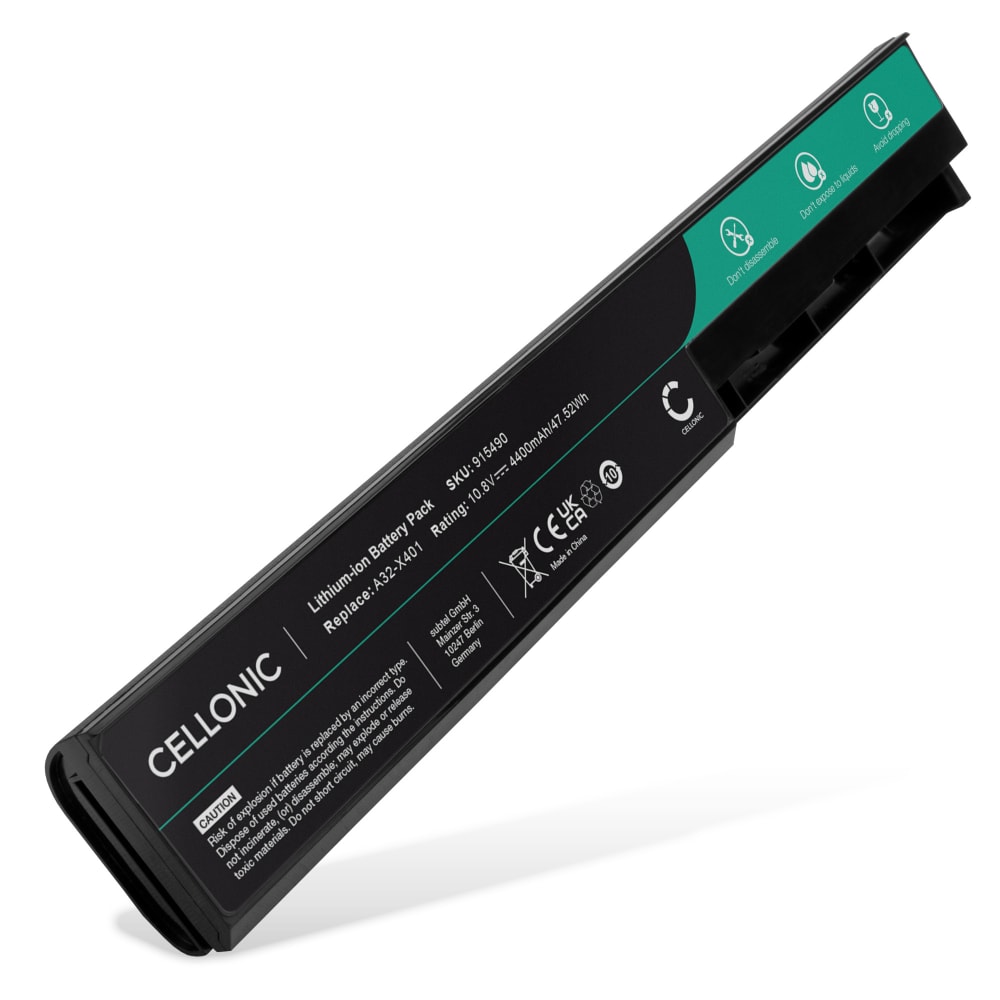 Batteri for ASUS X501A, X501U, F501U, X301A, X401A, F501A, X401U, F301A, F401U, R402A 4400mAh 10.8V fra CELLONIC
