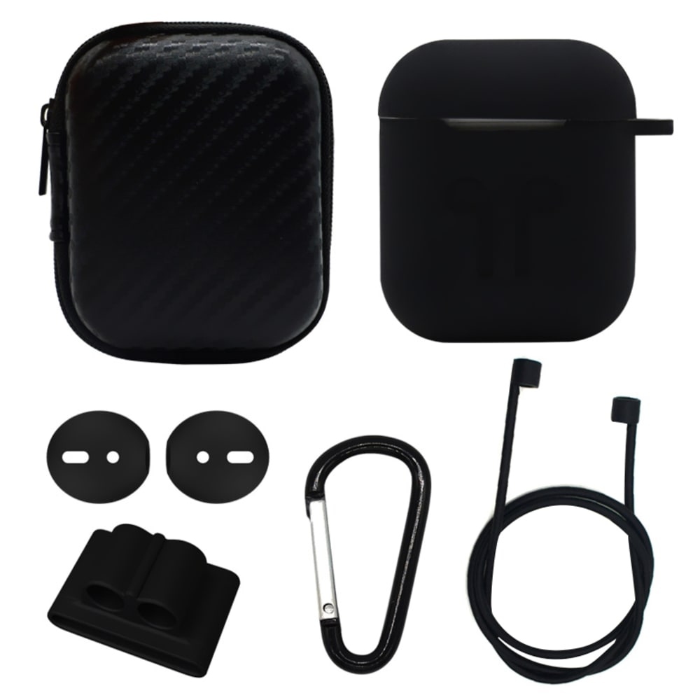 6in1 AirPods Accessories Set Case, Cover, Strap, Hooks + More