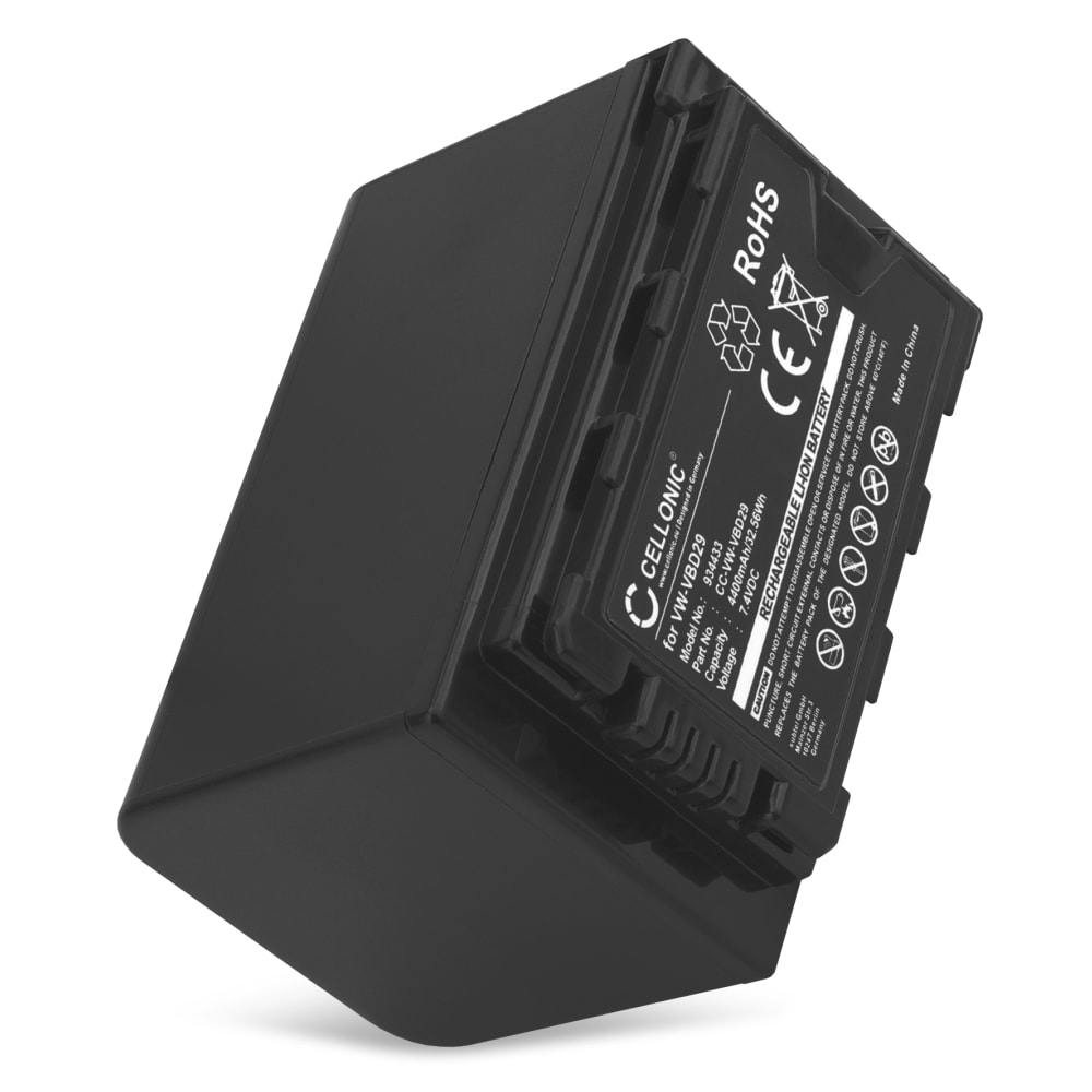 Batteri for Panasonic HC-X1000, HC-MDH3 VW-VBD29 VW-VBD58 (4400mAh, 7.4V) fra CELLONIC