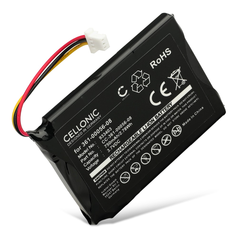 Batteri for Garmin Camper 780, Drive 61 LMT S, Dash Cam 35,DriveSmart 5 LMT, 65 MT-D, 55 MT-D, Nüvi 57LM, 57LMT 361-00056-08 (750mAh, 3.7V) fra CELLONIC