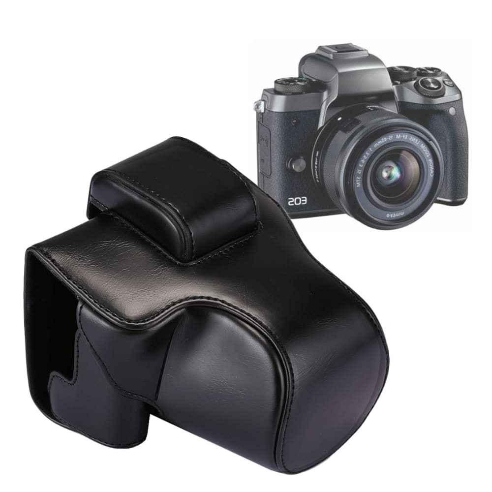 Väska för Canon EOS M5 - Konstläder, svart fodral skyddsskal