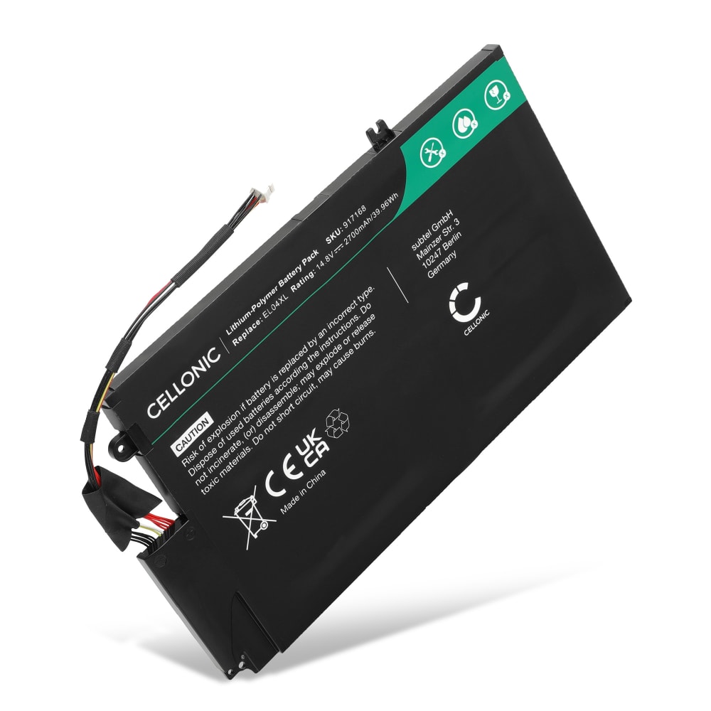 Batteri för HP Envy TouchSmart 4, Envy 4, EL04XL, 681949-001, HSTNN-UB03R 14.8V 2700mAh från CELLONIC