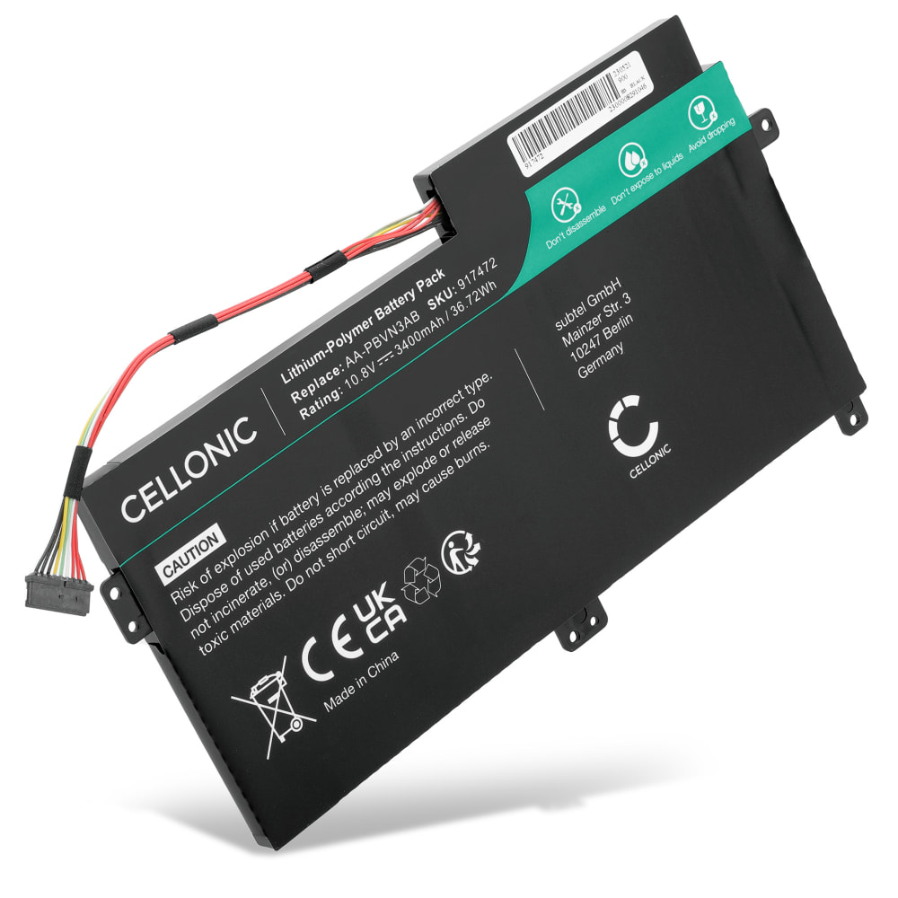 Batteri til Samsung 370R5E, NP370R5E, NP450R5E, 470R5E, NP470R5E, 510R5E, NP510R5E Bærbar computer - 3400mAh 10.8V 